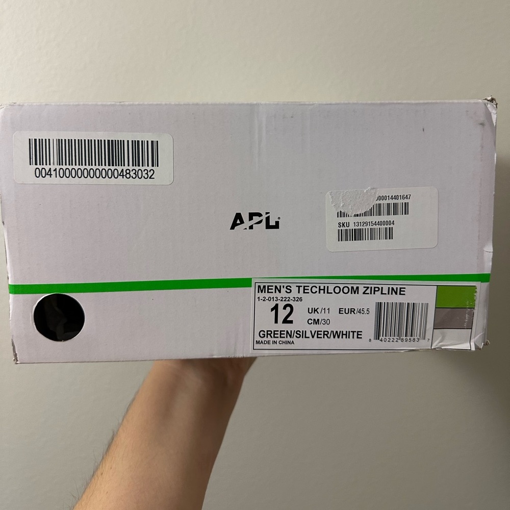 NEW APL Men’s Techloom Zipline Vibrant Green/Silver/White Knit Sneakers Sz.12 - Picture 2 of 8